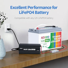Redodo 12.8V 100Ah LiFePO4 Battery with 14.6V 20A Lithium Charger