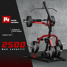 Liksodo Leverage Gym 2500LB Adjustable Full Body Workout Machine Red with Bench