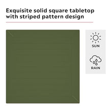 Costaelm 5-Piece Outdoor Dining Set, HDPE Patio Square Bistro Table and Stackable Chairs Sets for 4, Outdoor Furniture All Weather for Backyard Poolside, Olive Green