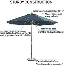 QZQHNYJ Outdoor Patio Offset Market Umbrellas Outdoor Garden Parasols Parasols Wooden Garden Patio Sun Shade Umbrella For Outdoor, Garden, Beach, Pool Sunscre