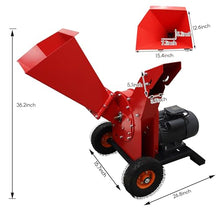 TECHTONGDA Hand-Pushed Electric Wood Chipper Shredder, Multifunctional Garden Branch Crusher for Straw Grass Fruit Tree Trimmings, 220V