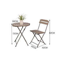 Balcony Table and Chair Set Outdoor Table And Chairs Set Balcony Cafe Leisure Table Set Household Iron Folding Garden Table And Chair Patio Furniture Bistro Table Set ( Color : Wood-1 Table-3 Chair )