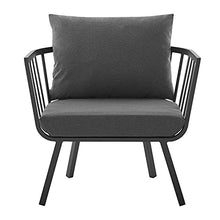 Lounge Sectional Sofa Chair Set, Aluminum, Metal, Grey Gray, Modern, Outdoor Patio Balcony Bistro