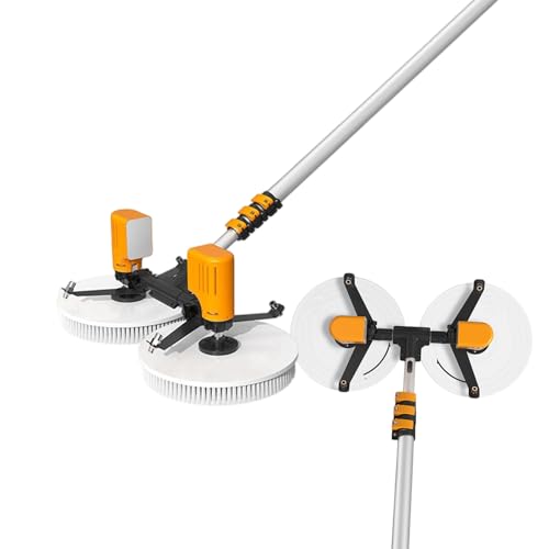iumLeap Solar Panel Cleaning Brush, Adjustable Window Cleaning Brush and Pole, Automatic Solar Panel Brush,Double Head Wash Brush(Powered-7.5m)