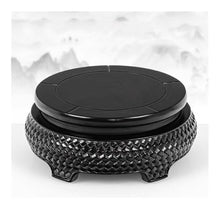 WOAITIANTIAN Vase Stand Black Relief Sculpture Pedestal Display, Flowerpot Vase House Plant Accessories Decor Base(Large)