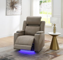Lugo Power Motion Recliner w/Cup Holder in Camel Leather Aire