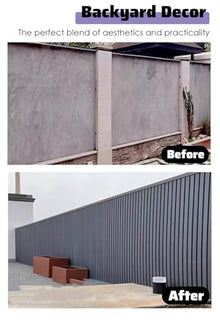 ENHEN Silver Grey Fence Panels Post Outdoor 6ft, Semi-Open Heavy Duty Yard Deck Railing Privacy Partition Decor, Low Maintenance Waterproof Wall Panels(237.6cmx183cm/7.8ftx6ft)