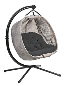 FlowerHouse Hanging Pumpkin Patio Chair - Dreamcatcher Black Cushion