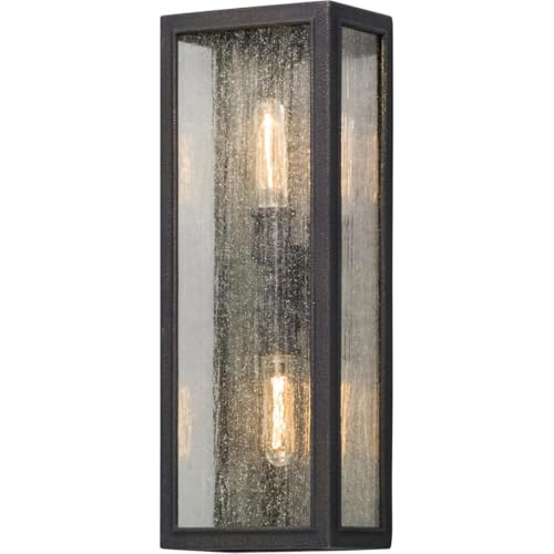 Troy Lighting Dixon 2-Light Wall Sconce | Vintage Bronze Finish | Made of Hand-Crafted Aluminum | Wet-Rated for Outdoor Use | 8" W x 22" H Profile | B5103-VBZ