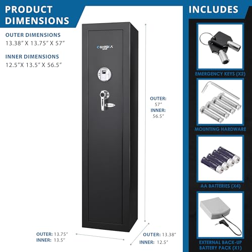BARSKA Large Access Biometric Gun Safe Black