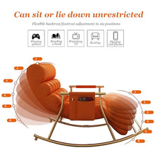 KLNBV Double Bedroom Rocking Chair, Outdoor Rocker Recliner, Modern Lounge Chair for Balcony, Chairs with Side Pockets Armrests, Rocking Chair for Nursery/Living Room