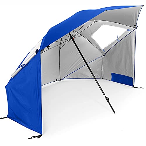LumaGrove 240cm Beach Umbrella Shelter UPF50+, Fishing Umbrella, 8 Ribs, Sun Shade for Beach and Sports Events(Blue)