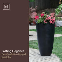 Mayne Milano 42in Tall Round Modern Planter, Black
