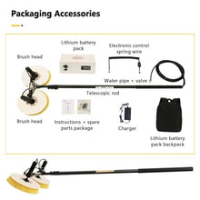 iumLeap Electric Solar PV Panel Cleaning Rotating Brush, Solar Panels Cleaning Brush Water Fed Brush, with Dual Nylon Brush Heads(Lithiumbattery-3.5m)