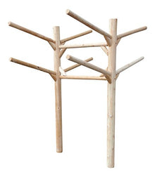 Log Kayak Rack 4 Place Buried in Ground Kayak and Canoe Rack Natural Finish