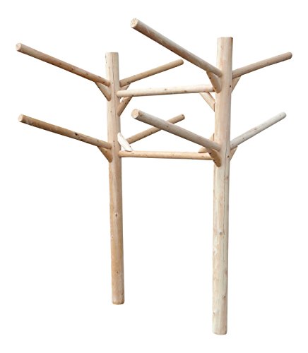 Log Kayak Rack 4 Place Buried in Ground Kayak and Canoe Rack Natural Finish
