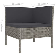 HEFZGDB 12 Piece Patio Lounge Set with Cushions Poly Rattan Gray Porch Furniture Patio Table and Chairs Set Outdoor Patio Set Suitable for Lawn, Garden, Poolside.