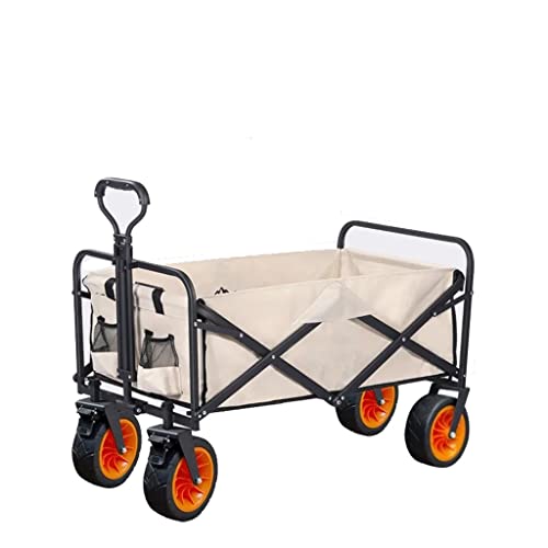 Outdoor Utility Wagon 8" Wheel Portable Camping Cart Garden Shop Sport Beach Hand Trolley Bearing 120 kg(D)