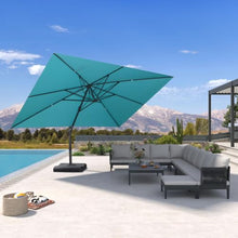 OROTLECT 10' × 13' Patio Cantilever Blue Umbrella Outdoor Rectangle Adjustable Offset Blue Umbrellas with 360-degree Rotation and 8 Heavy Duty Metal Ribs for Garden Deck Pool