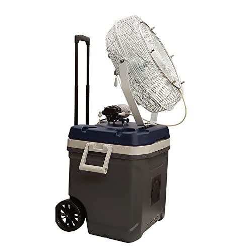 Portable Misting Fan System, Portable Fan Mister for Outdoor Cooling - (18" Fan 6 Nozzles)