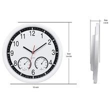 Quartz Stone Clock Silent Wall Clock Accurate Thermometer Humidity Indoor Outdoor Pool Patio (Color : White, Size : One Size)