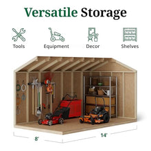 Little Cottage Co. 8x14 Value Workshop Shed with Operable Windows and Floor, Outdoor Wood Storage Do-It-Yourself Precut Kit