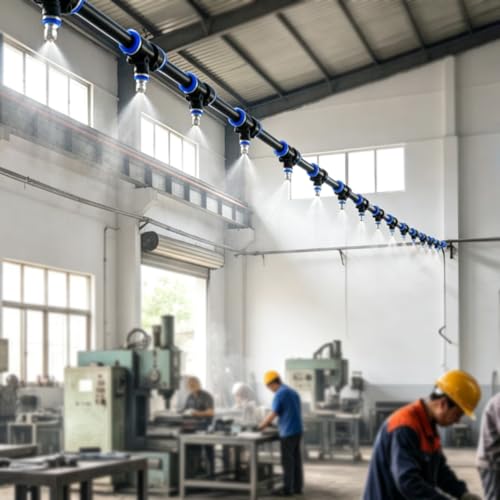 Drip Irrigation System Factory Misting System Kit for Dust Removal/Cooling, Poultry Farm Shed Sprinkler Mist Device, High Pressure Irrigation Hose & Spray Connector