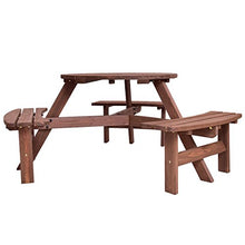 6 Person Patio Outdoor Wood Picnic Table Beer Bench Set Pub Dining Seat Garden