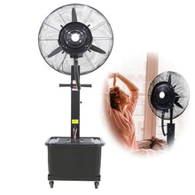 JDXQBLD Industrial Misting Fan with 11 Gallon Tank, Adjustable Height, 3 Cooling Speeds, Art Deco Pedestal Fan for Patios & Yards，550mm/22