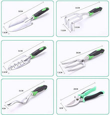 XIXIDIAN Gardening Tool Set 9 Pcs, Aluminum Alloy Garden Hand Tools Set with Garden Gloves & Rubber Handle Gardening Gifts for Women Men