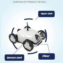 MZGYYD Cordless Autonomous Pool Vacuum Cleaner, Robotic Pool Cleaner, Self-Parking, with 90 Mins Maximum Runtime, 2-Motor Powerful Suction