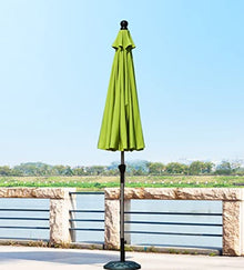 ARGENTFLUX 9ft/270cm Large Garden Parasol Outdoor Market Table Umbrella, Round Parasol with Tilt Adjustable and Crank, Aluminum Sunshade Umbrella(Red)