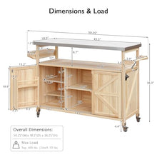 Dancongtea 50" Outdoor Kitchen Island, Rolling BBQ Cart w/Stainless Top