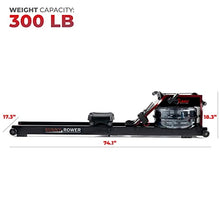 Sunny Health & Fitness Foldable Wooden Water Rowing Machine Black