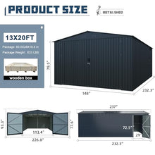 DuraYu 13x20 FT Metal Storage Shed, Large Outdoor Garden Tool Shed