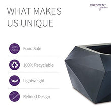 Crescent Garden Modern Geometric Origami Planter, Plant Pot, 23-Inch (Caviar Black)