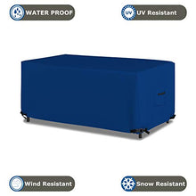 Covers & All Rectangular/Oval Outdoor Table Cover 18 Oz Waterproof - Rectangle Table Cover with 100% Weather Resistant - with Air Pocket and Drawstrap for Snug Fit (128" W x 50" D x 24" H, Blue)
