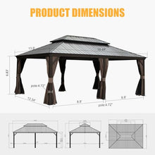 LOPOO Outdoor Living Hardtop Gazebo Brown
