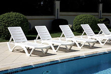 Compamia Aqua Pool Chaise Lounge Chair Stackable Marine Grade Plastic resin outdoor chaise lounge in White - Set of 4