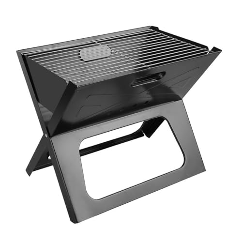 HBJWOV Outdoor Thickened Pull-out Barbecue Rack Household Stainless Steel Folding Barbecue Stove