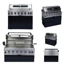82" 6-Burner Outdoor Kitchen Island Modular BBQ Grill Black&Sivler LPG