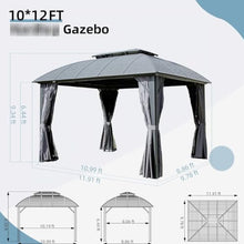 10'X12' Outdoor Gazebo with Aluminum: Galvanized Steel Roof, Curtains. for Garden, Lawn, Poolside. Easy Assembly for Comfort. Aluminum Frame. Double Roof Weather Resistance. Curtains and Netting
