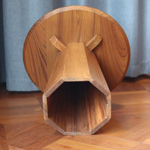 Chicken Couch End Table Wooden Sofa Side Table Solid Wood Small Round Table Coffee Table Balcony Living Room Corner Tables for Living Room