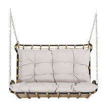 Arruda Outdoor Porch Swing with Cushions - Wicker - Light Brown/Beige