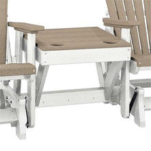American Furniture Classics 515WWWT-K Double Glider w/Table, Weatherwood and White