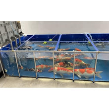 Zfmnoyev PVC Canvas Fish Pond with Steel Frame, Large Aquarium Pool Pond with Clear Viewing Window, Rectangular Above Ground Pools, Foldable Water Storage Tank(120x80x51cm)