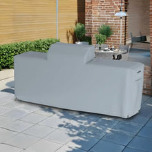 Seal Skin Covers Outdoor Kitchen Island Cover, Waterpoof Heavy Duty PVC-Coated Polyester Outdoor Protector with Drawstring, Air Vents & Handles, Gray, 98''L x 42''D x 48''H