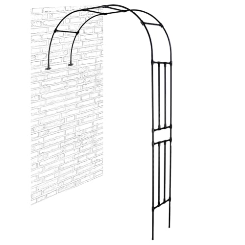 GFSGHZZ Garden Arch for Climbing Plants - Wall-Mounted Half-Arch Pera for Backyardpatio & Garden Decor - Metal Structure for Veal Gardening & Outdoor Support,Black-W280*H240Cm