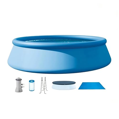 15ft x 42in Round Inflatable Above Ground Swimming Pool Kit, w/Pump