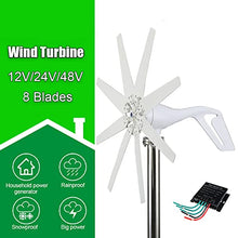 5000W Efficient 12V 24V 48V Portable Vertical Wind Power Turbine Generator Kit with Charge Controller (White),48v